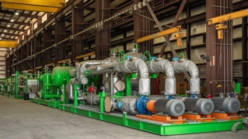 Industrial green hydrogen plant equipment assembled for large-scale US projects